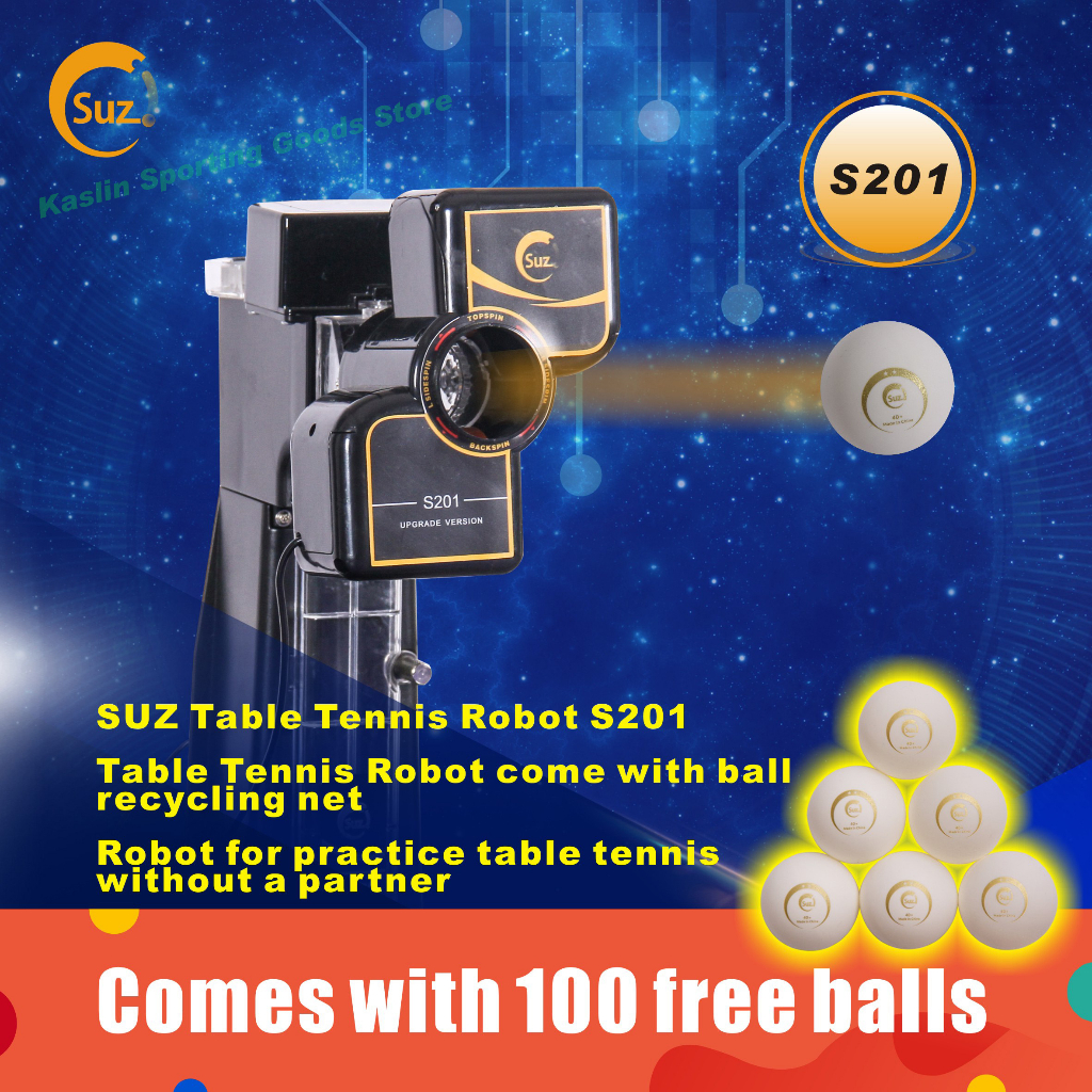 SUZS201 Table Tennis Robot Automatic Pingpong Ball Machine Practice