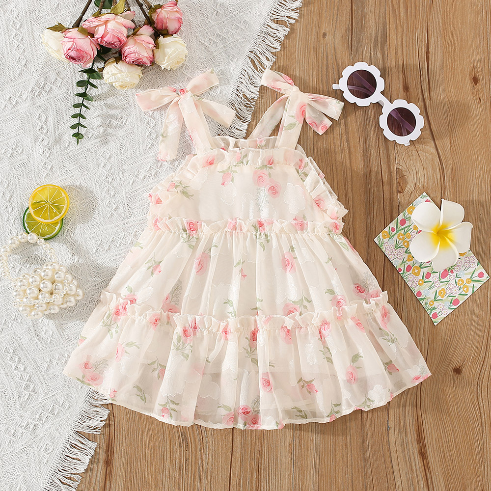 Summer New Little Flower Baby Dress Sweet Sling Baby Girl Dress Wedding Party Girl Children s Clothing 0 3 Years Old Shopee Malaysia