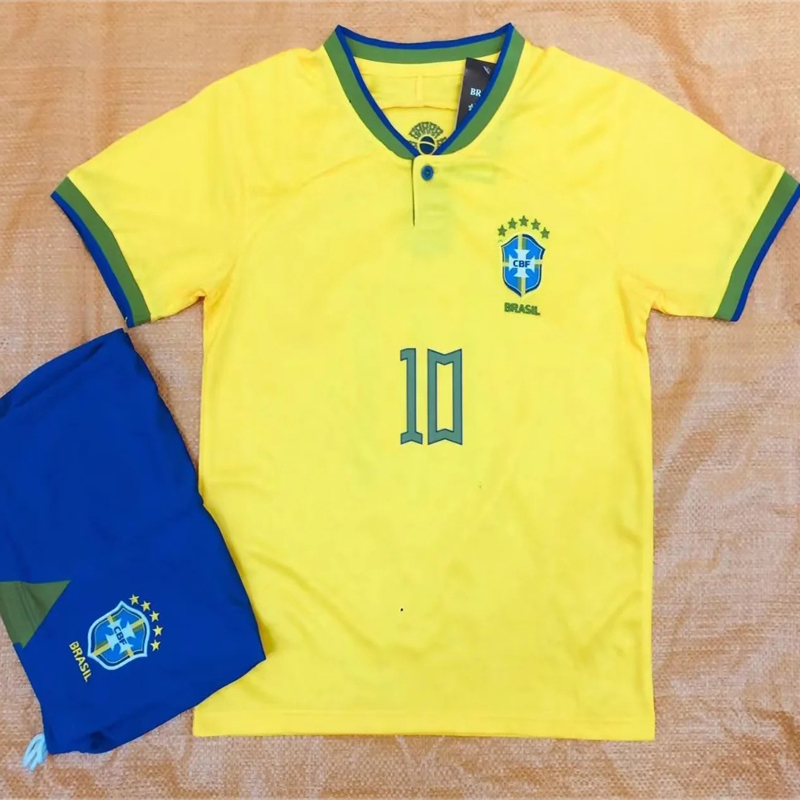 2022 Brazil Home No.10 Neymar jersey sets for kids football soccer ...