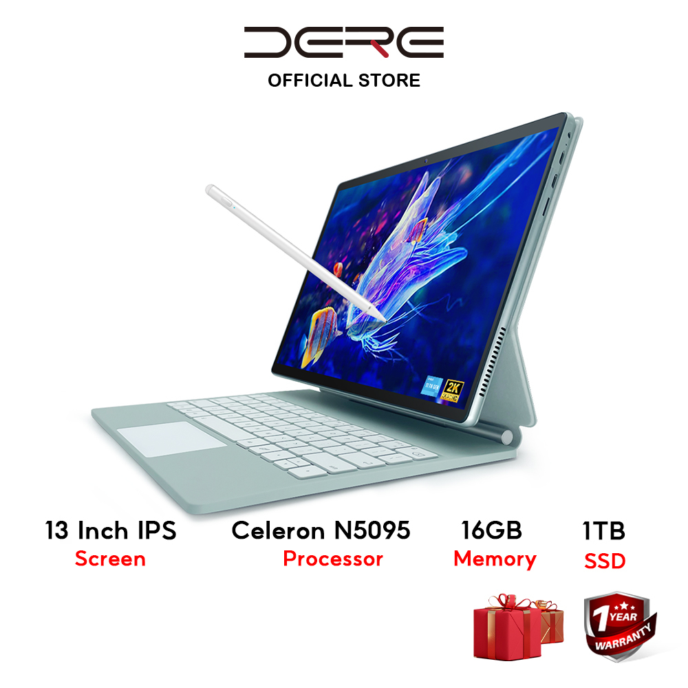 DERE Laptop T30 Pro Tablet Laptop 2 in 1 16GB RAM+1TB SSD 13 Inch