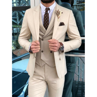 Man Beige Suit,2 Piece Suit ,formal Suit, Wedding Dinner Prom