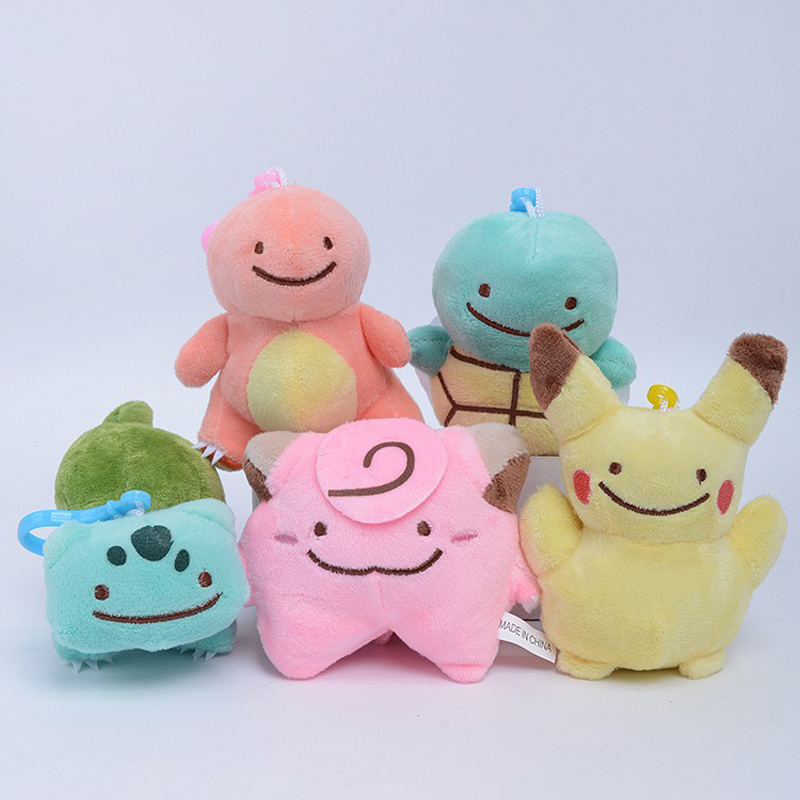 5Pcs/Set 10cm Anime Pokemon Ditto Cosplay Pikachu Bulbasaur Squirtle ...