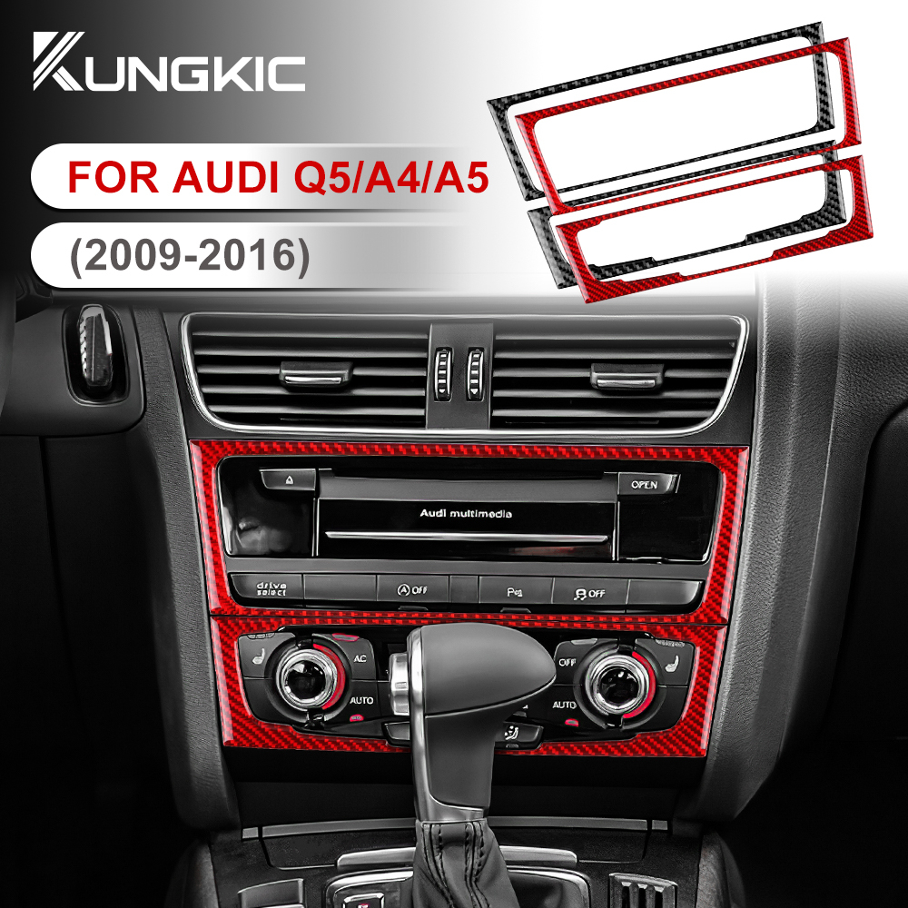 For Audi A5 S5 Carbon Fiber Console Instrument Panel Moulding Cover