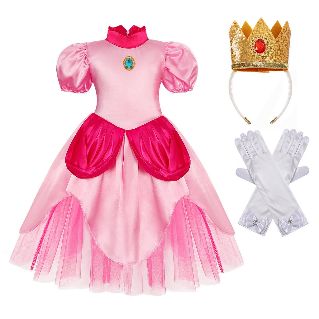 Princess Peach Girls' Dress Peach Princess Costume Children's Role 