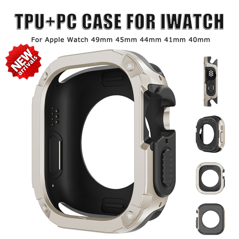 For iWatch Ultra 49mm Case PC Bumper Cover For Iwatch 8 7 6 5 4 SE 45mm ...