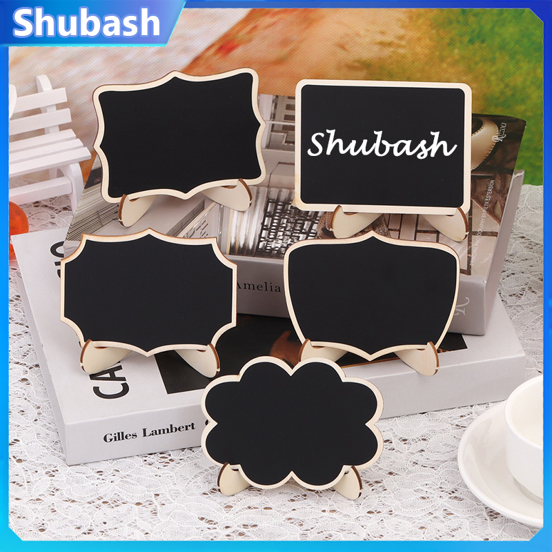 Mini Wooden Blackboard Message Rectangular Slate Board Cards Memo Label ...