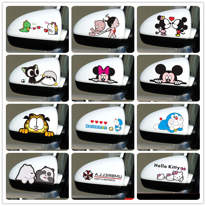 Car rearview mirror stickers cute cartoon personality creative