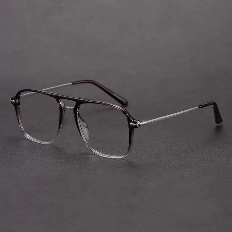 New Double Beam Optical Glasses Frame Retro Mens And Womens Anti Blue Light Flat Light Mirror 