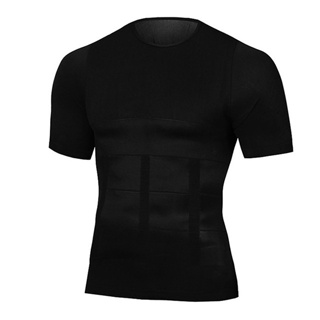 Men's Shaper Cooling T-Shirt Compression Shapewear Body Shaper Chest Binder  Shirt Slimming Waist Tummy Trimmer