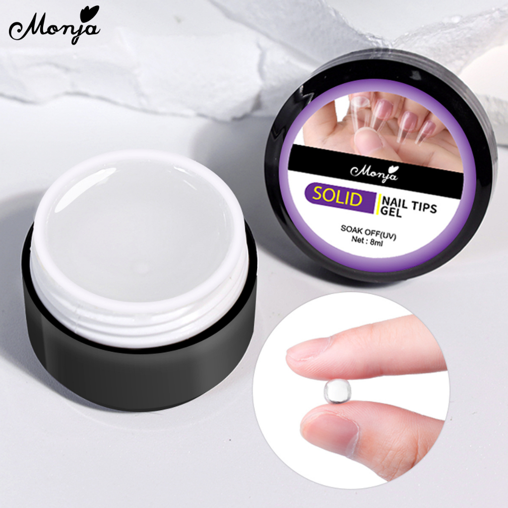 Monja 8ml Transparent Nail Art MultiUse Glue For False Nail Tips Solid