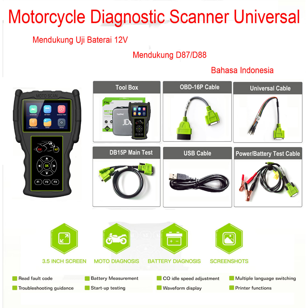 2022 Lastest Motorcycle Diagnostic Tool Jdiag M100 Pro Handheld M100 Pro Motorbike Scanner Help 4753