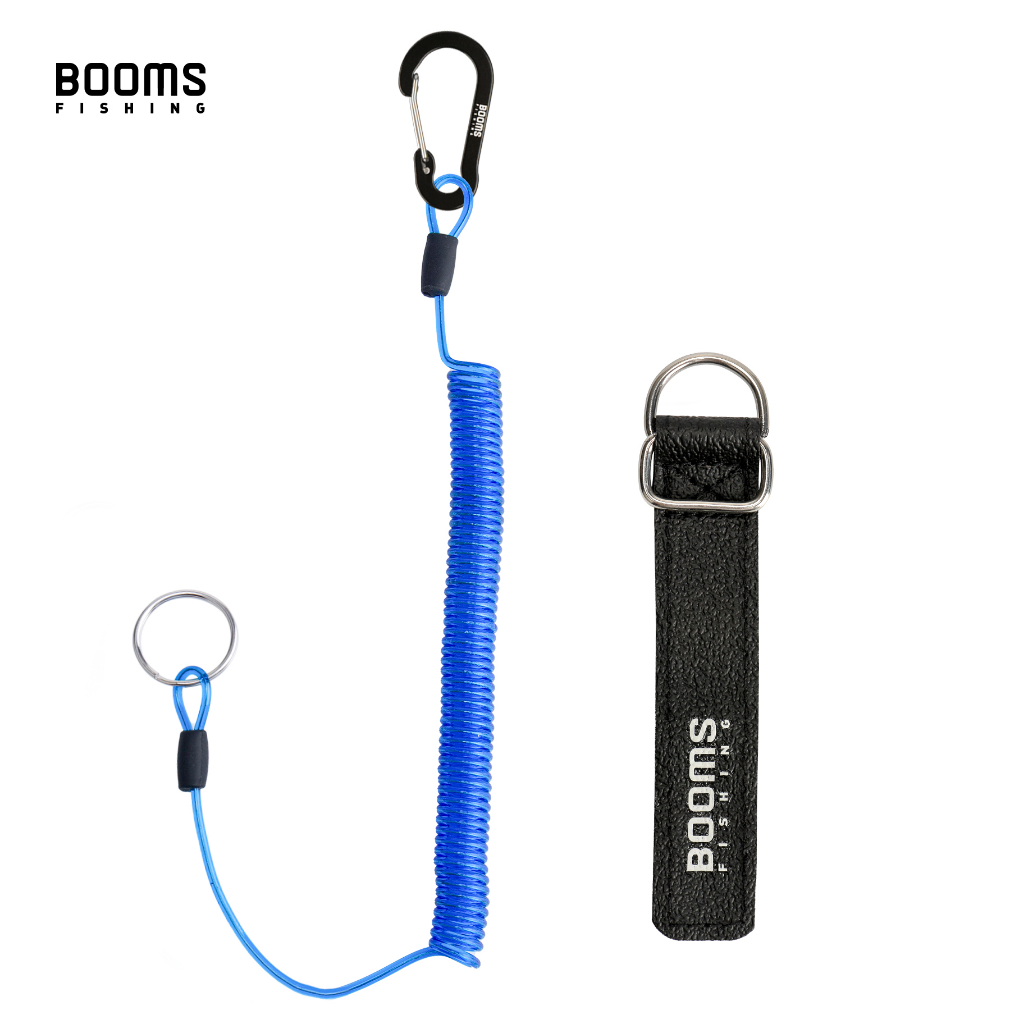 Booms Fishing T01 Fishing Coiled Lanyards With Rod Tie Beltb For Boating Ropes With Camping