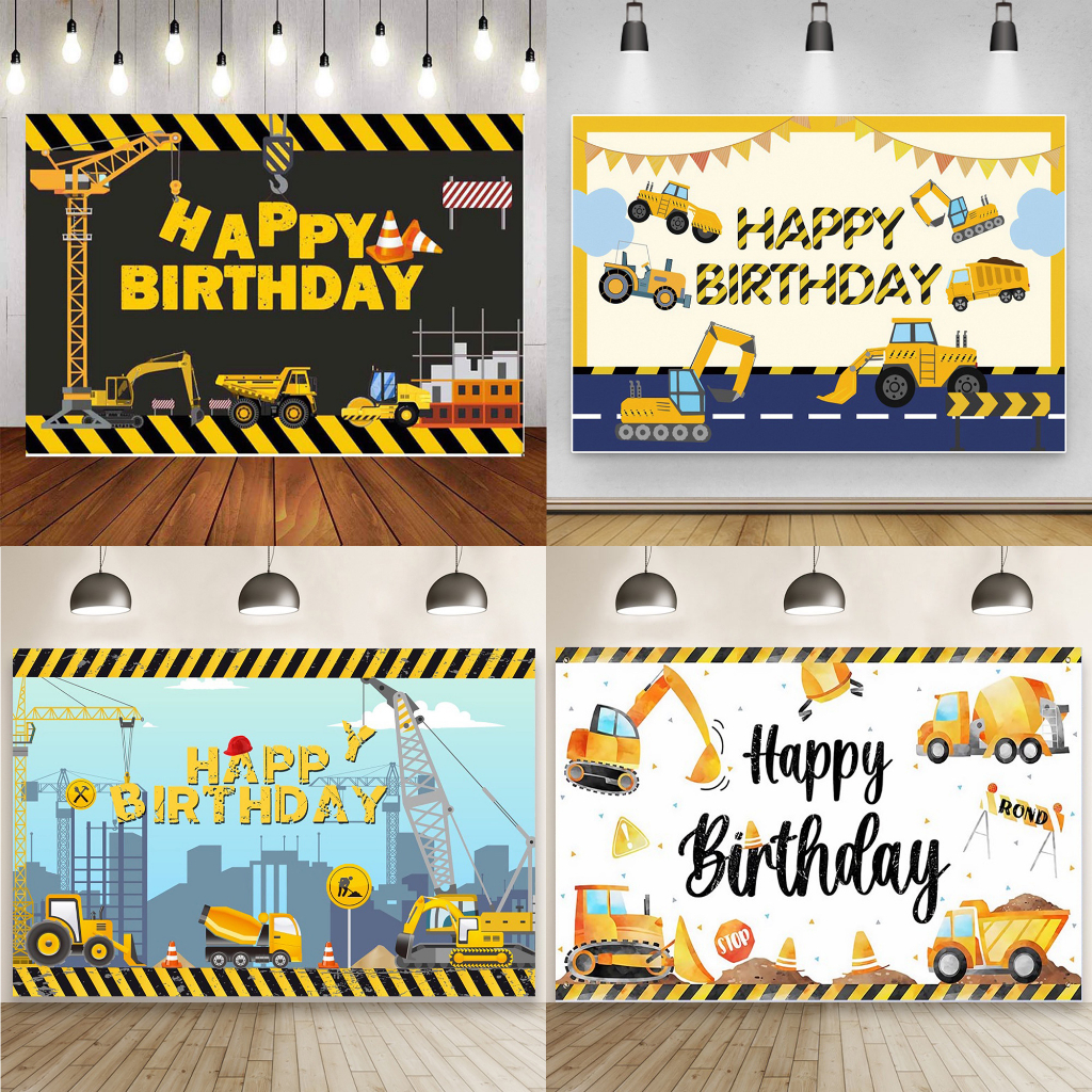 150*100cm Fabric Construction Theme Pattern Background Backdrop Cloth ...