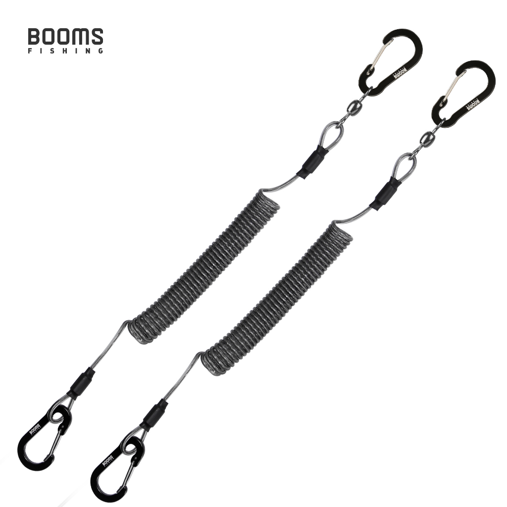 Booms Fishing T02 Heavy Duty Coil Lanyard – 50lb+ Strength For Kayak Paddles, Fishing Rods, & Gear Security