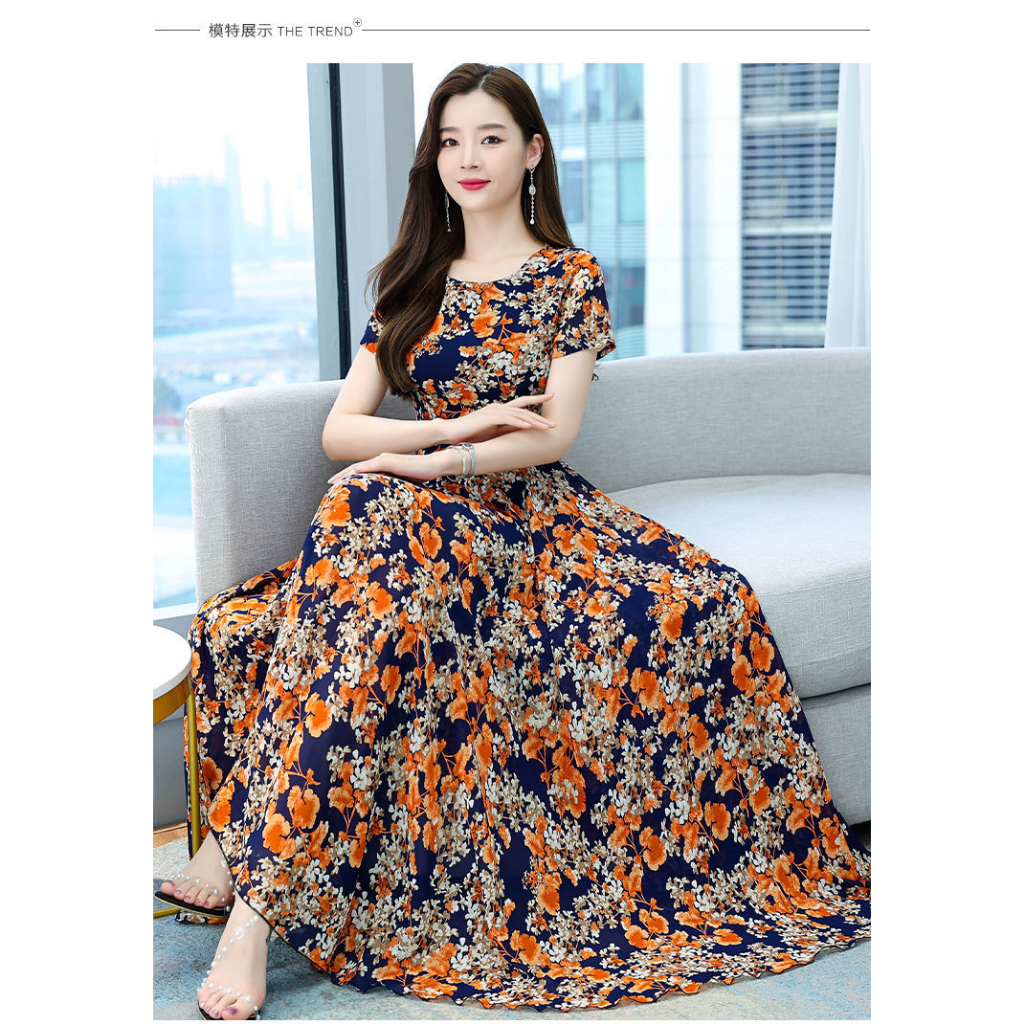 Plus Size 3XL Summer Fashion Women s Maxi Dress Short Sleeve O Neck Shirt Dress Causal Girl Loose Long A Line Shirt Dress 274 Shopee Malaysia