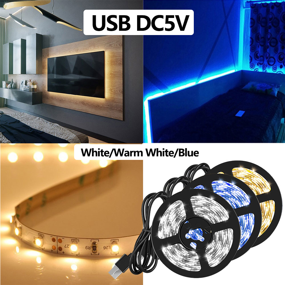 USB LED Light Strip 5M/10M/15M/20M White/Warm White/Blue Light Strip