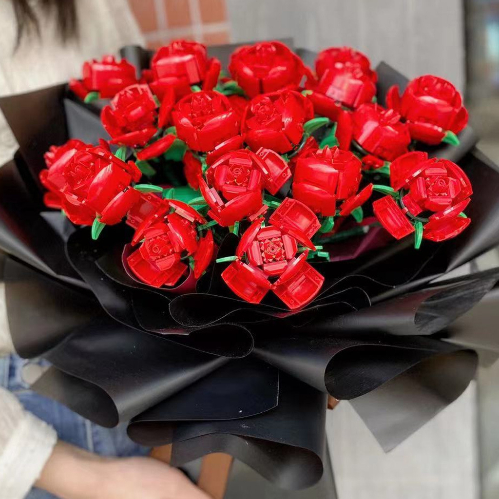 Building Blocks Rose Compatible with Flower DIY Kids Toys Birthday ...