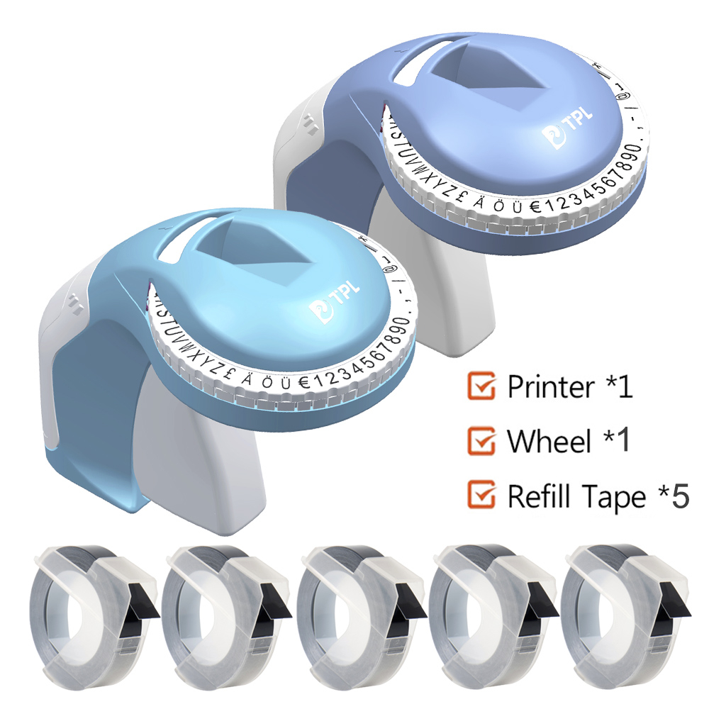 3D Embossing Label Maker 12965 with 5Roll Refill tape Organizer Xpress