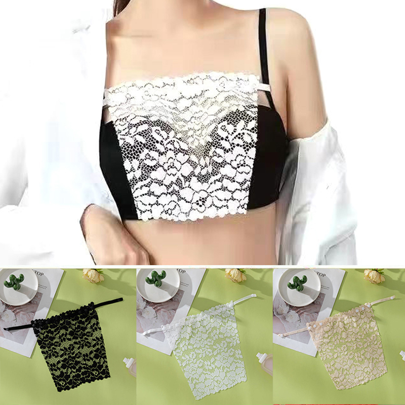 Ladies Lace Clip On Mock Camisole Bra Insert Wrapped Chest Bra