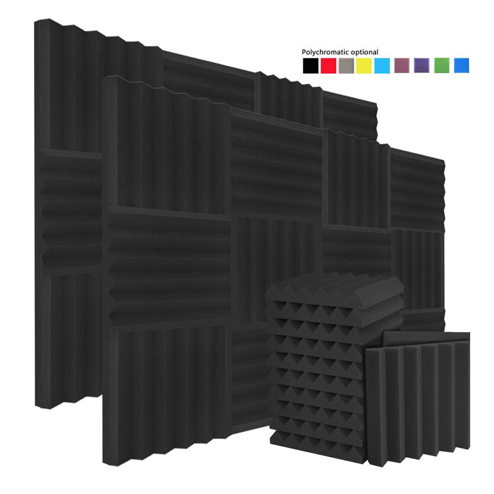 BEIYIN 48Pcs(4.32㎡) Wedge Acoustic Foam Soundproofing Panels 30X30X5CM ...