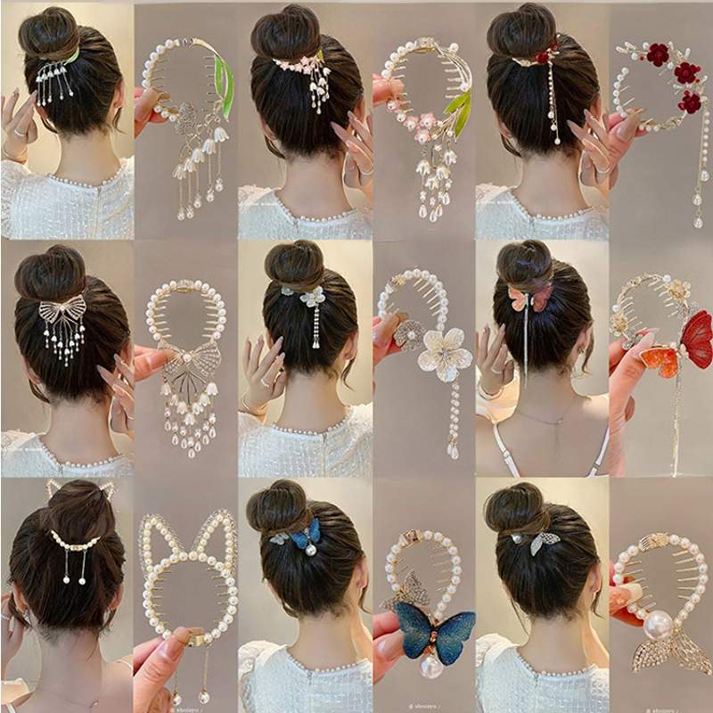 Hairbun Super Fairy Net Red Butterfly Hair Clip Women New Ball Hair