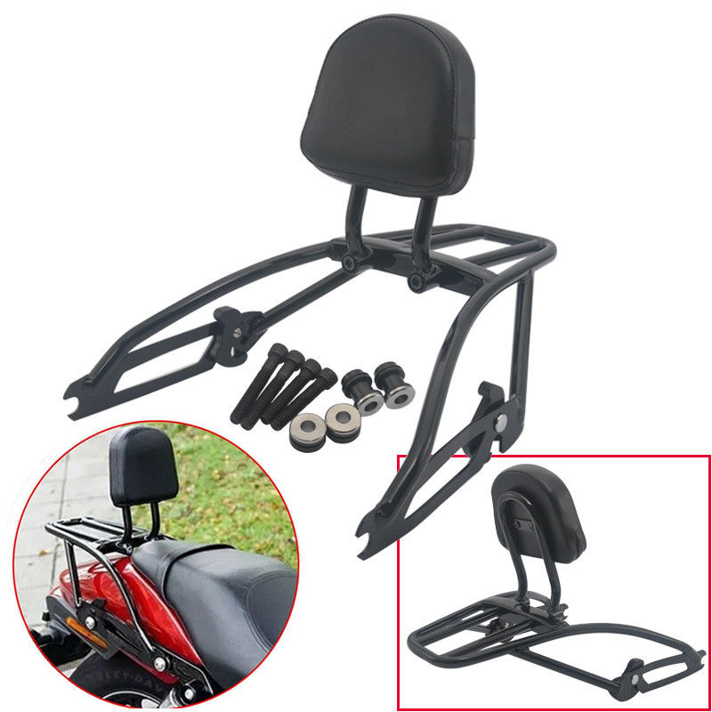 Black Sissy Bar Backrest Two-Up Luggage Rack For Harley Street XG500 ...