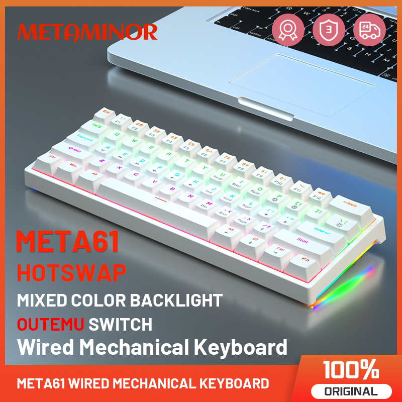 Meta61 60% Hotswappable Mechanical Keyboard Wired With Mixed Light 