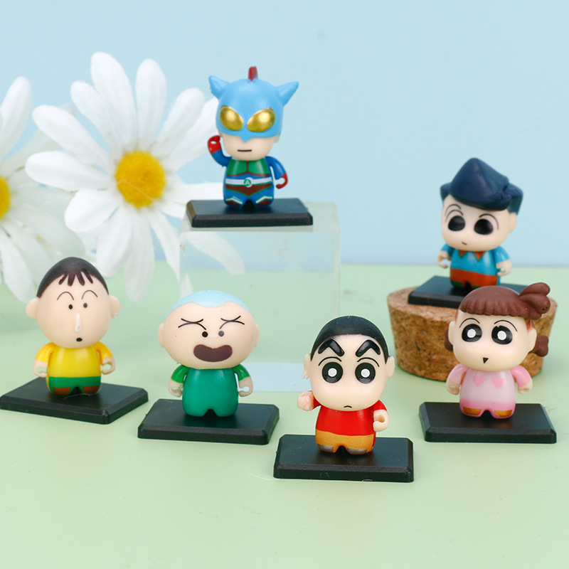 6Pcs/Set Yoshito Usui Anime Crayon Shin-chan Figure Nohara Shinnosuke ...