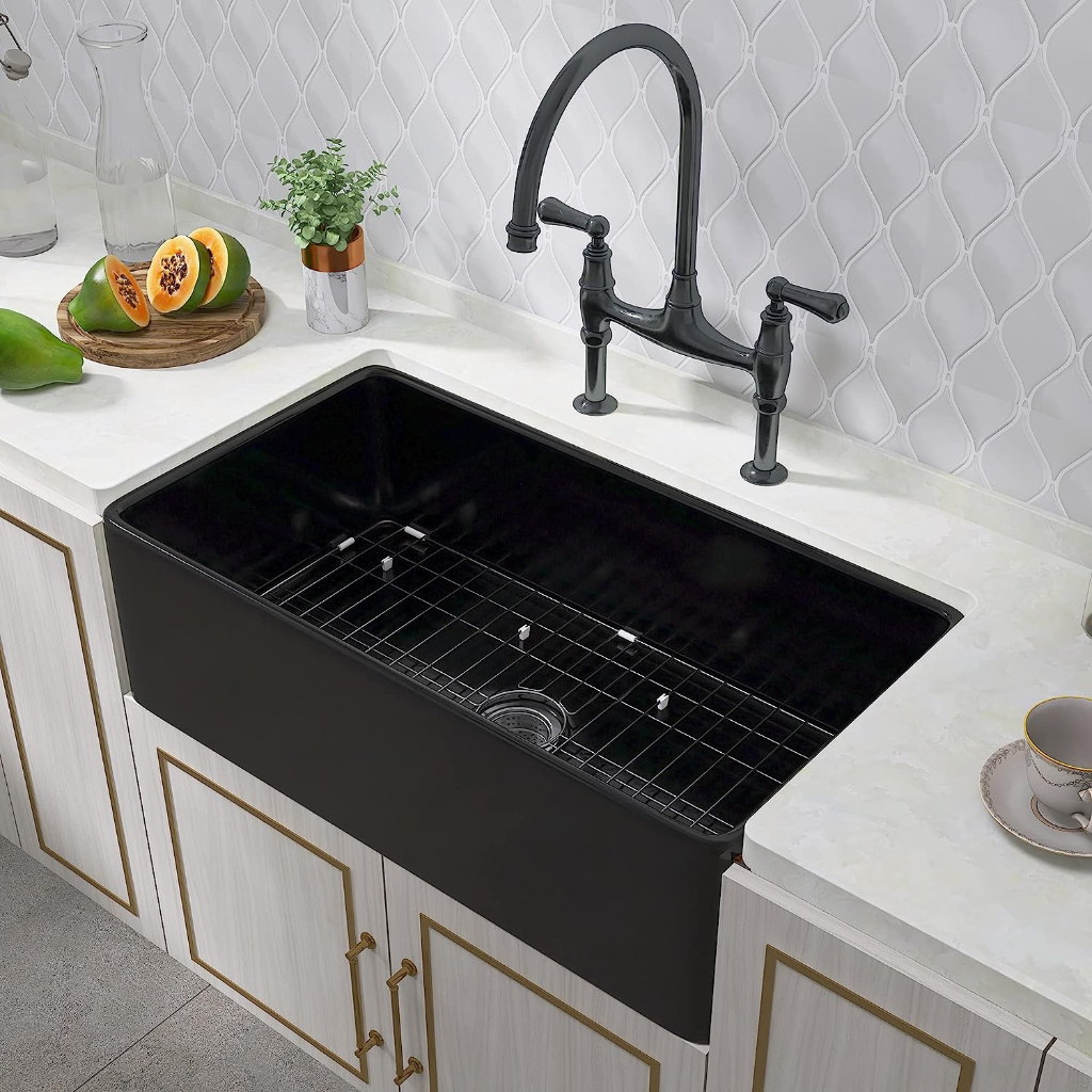 Black Farmhouse Sink 30 Inch X 18 Inch Fireclay Farmhouse Kitchen Sink   Cn 11134207 7qukw Li8ho7gor0523a