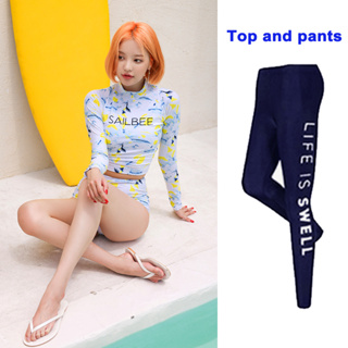 SAILBEE Women's Long Sleeved Swimsuit Diving Suit UV Sun Conservative Thin  Surfer Suit Quick Dry Hot Spring Snorkeling Swimsuit SB-A137