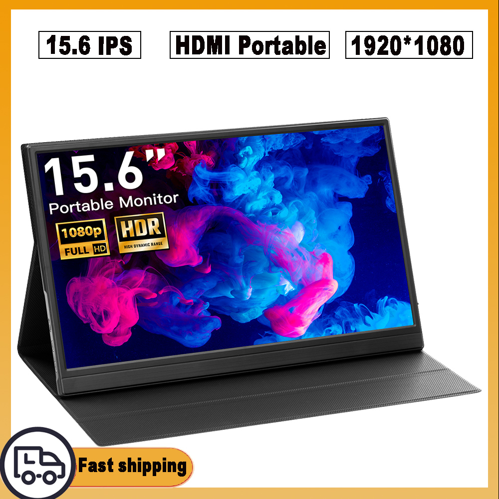 Eyoyo 15.6 Inch Portable Monitor HDMI Type-C 1080P HDR IPS Screen Dual ...