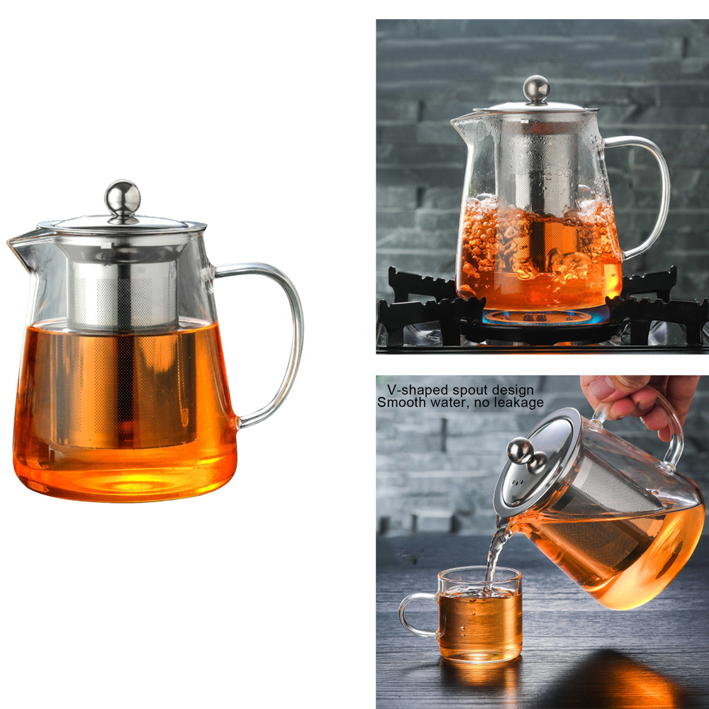 550ml/750ml/950ml Tea Sets Teapots High Borosilicate Glass Teapot Gas ...