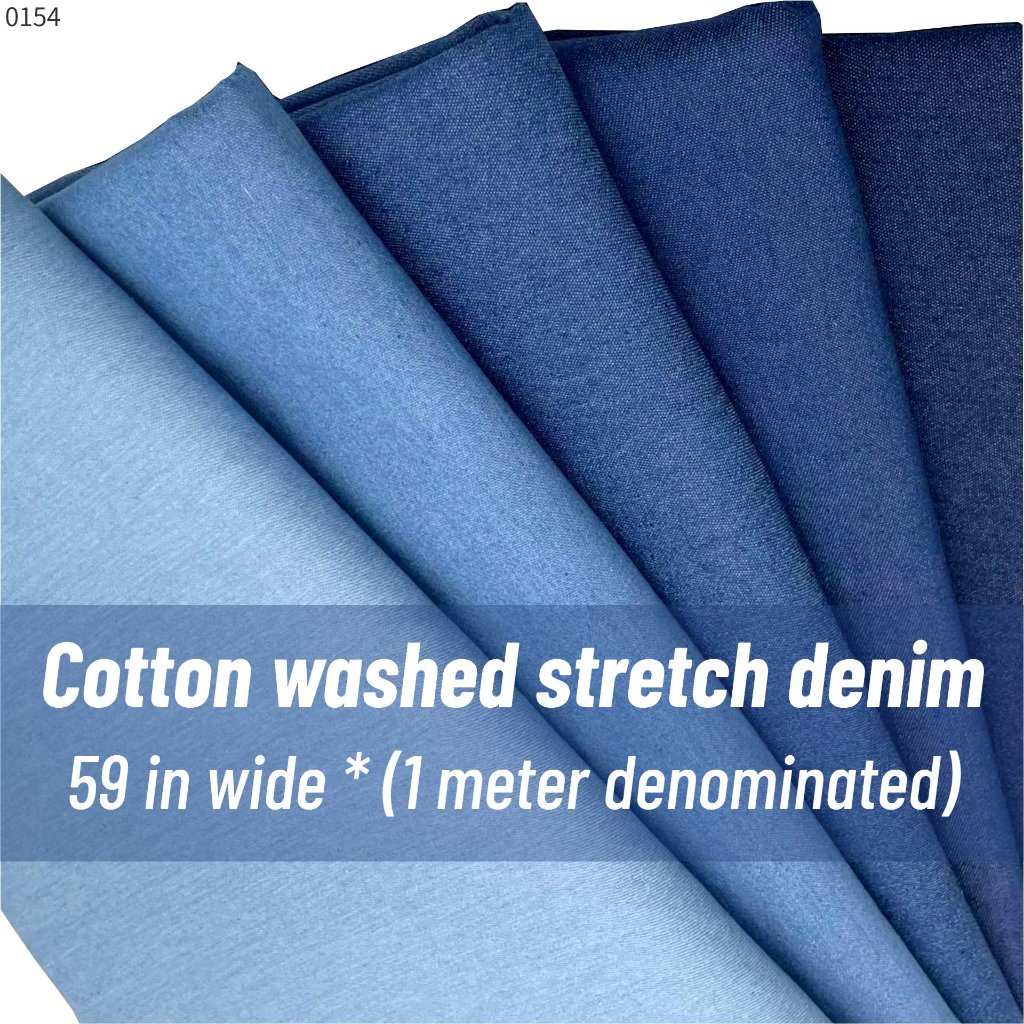 [1 Meter price] Cotton Washed Stretch Denim Fabric DIY Handmade /Jeans ...