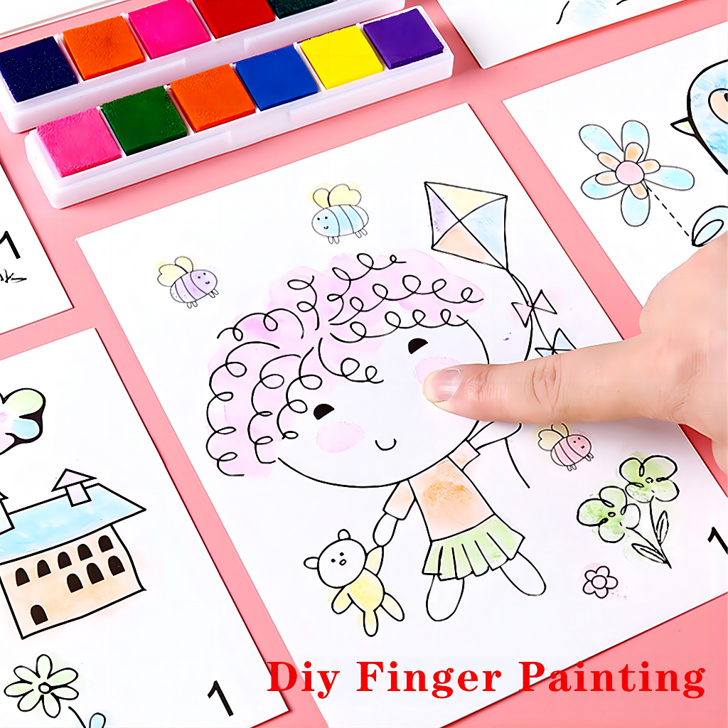 Diy Finger Painting Set Children Creative Fingerprint Painting