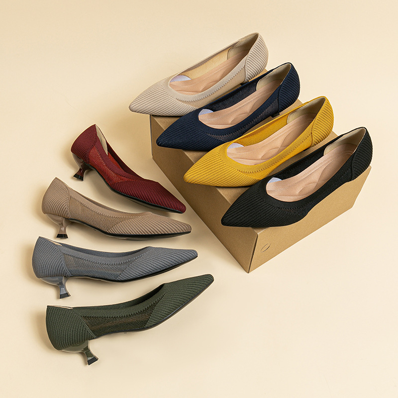 [Ready Stock] Women's Shoes Hollow Breathable Knitted Princess Women's