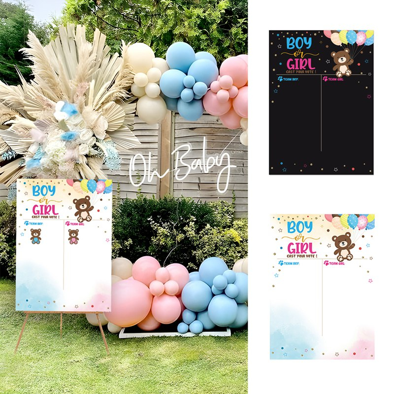 37PCS Boy or Girl Reveal Voting Poster Gender Reveal Games Jungle ...