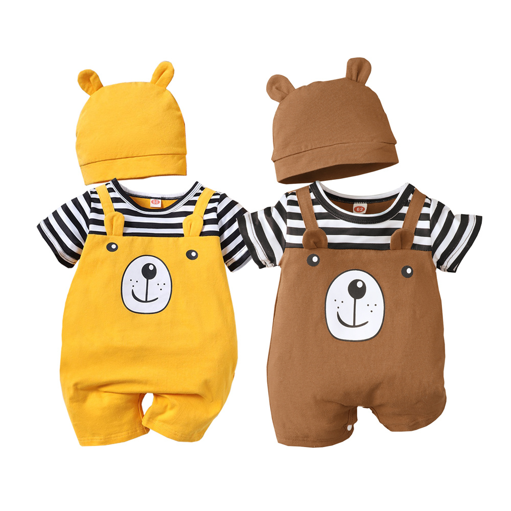 Raedy Stock Baju Baby Boy Newborn Murah Romper Clothing Summer Short Sleeves Cute Baby Bear