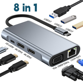 USB C Hub, QGeeM 6 Port USB C to HDMI Adapter with RJ45 Ethernet, 4k HDMI,  2 USB 3.0,100W PD Charging (Thunderbolt 3) Compatible with MacBook Pro, XPS  More Type C Devices 