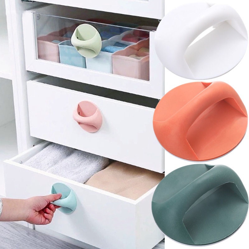 Punch-Free Wardrobe Pulls Handles Self-adhesive Seamless Door Handle ...