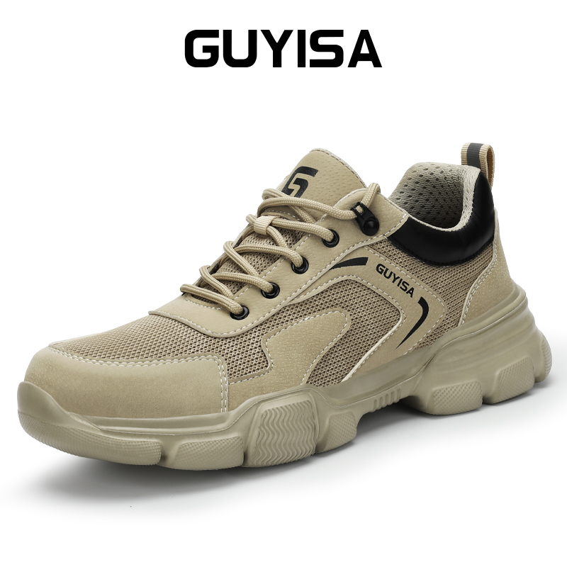GUYISA safety shoes Breathable and comfortable steel head anti impact ...