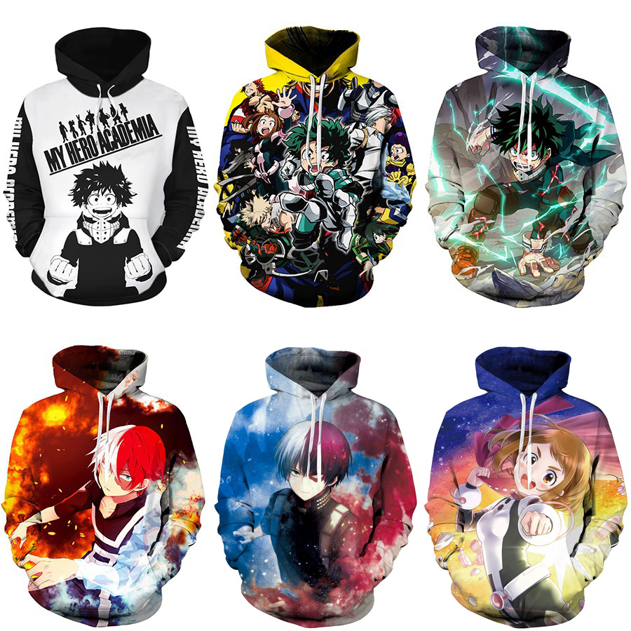 thumbnail image 2 of Buy Unisex My Hero Academia Cosplay Todoroki O Hoodie BNHA Pullover Sweatshirt For Halloween Outfits 2 of 10