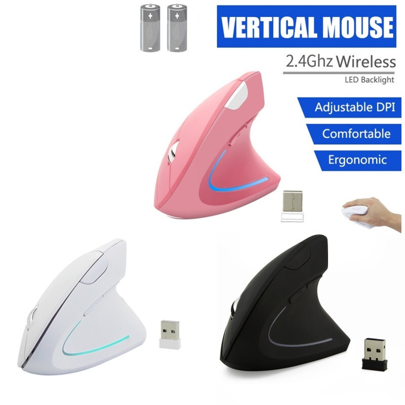 2.4G Wireless Vertical Mouse Ergonomic Optical Gaming Adjustable 800 ...