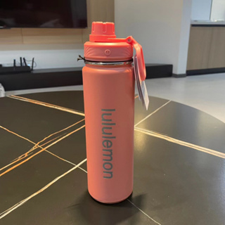 Lululemon 24oz/710ml Sports Water Bottle Portable Wide Mouth Water Bottles  Double Insulated Ice Water Bottle No Sweat Gym Bottle With Handle