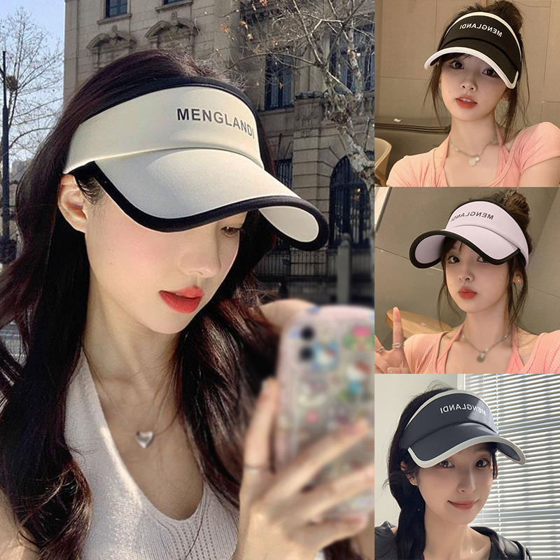Sun Protection Baseball Cap Women Summer Curved Eaves AntiUV Topless