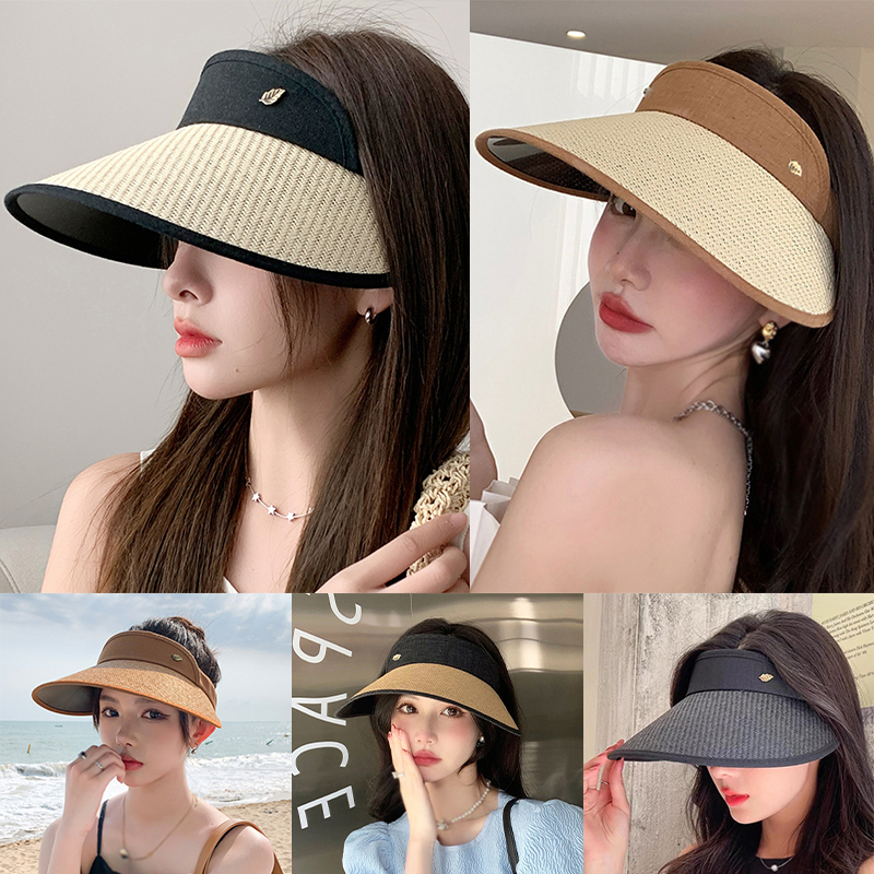 Women's empty top hat Sun protection Straw Fashion hat | Shopee Malaysia