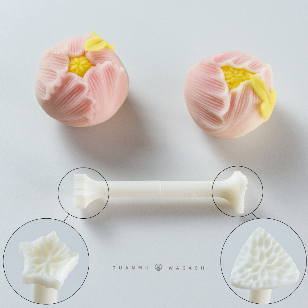 Japanese wagashi Tool Double-Headed Peony Flower Core Stick Resin Steak ...