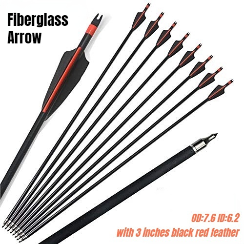 【Malay Local】12pcs 31 Inch SP500 Fiberglass Arrow OD7.6 ID6.2 Target