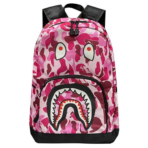 Pink bape backpack hotsell