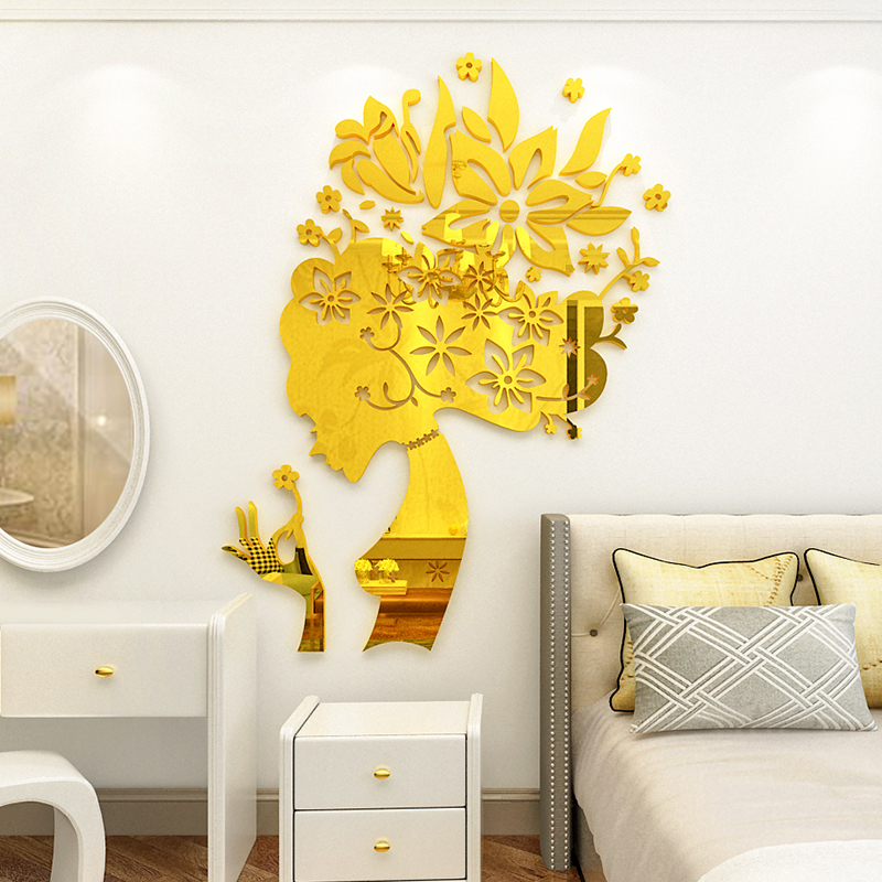 [DAORUI] Flower Fairy Crystal 3D Wall Stickers Clothing Store Beauty