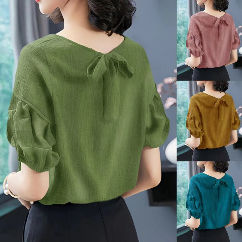 Chiffon Shirt Pullover Large Size 2023 Summer New Short-sleeved